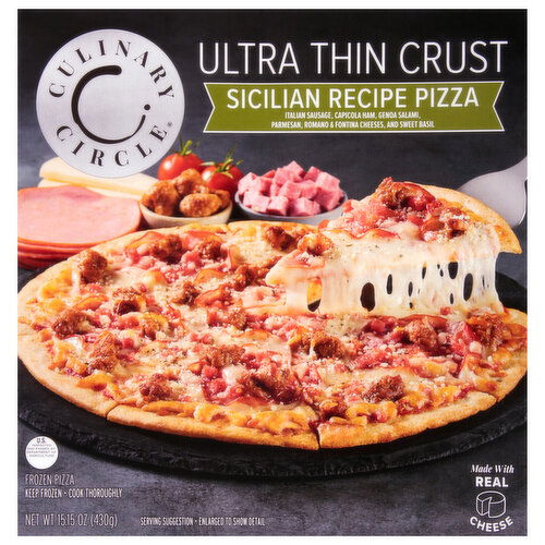 Culinary Circle Ultra Thin Crust Sicilian Recipe Pizza