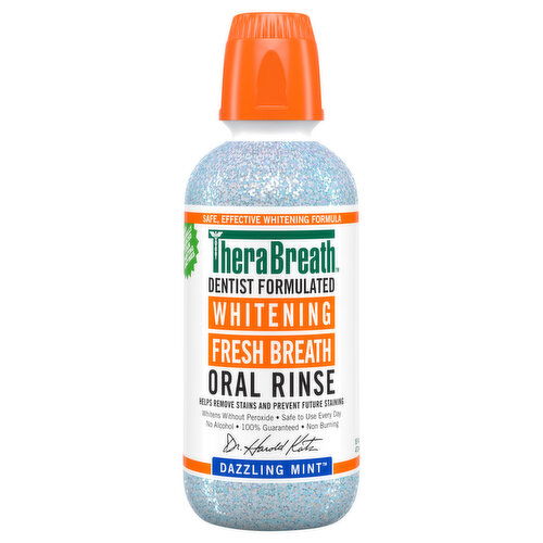 TheraBreath Oral Rinse, Whitening Fresh Breath, Dazzling Mint