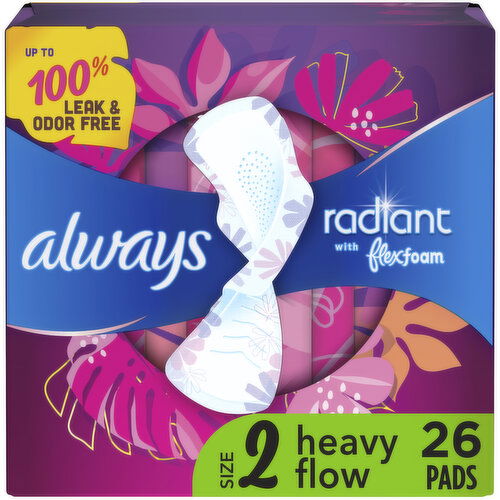 Always Radiant Radiant Pads, Size 2 Heavy