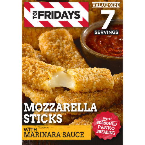 TGI Fridays Mozzarella Sticks Value Size Frozen Snacks with Marinara Sauce