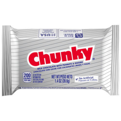 Chunky Bar, Milk Chocolate with Peanuts & Raisins