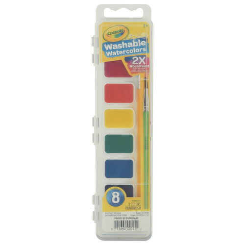 Crayola Washable Watercolors, Nontoxic, 3+