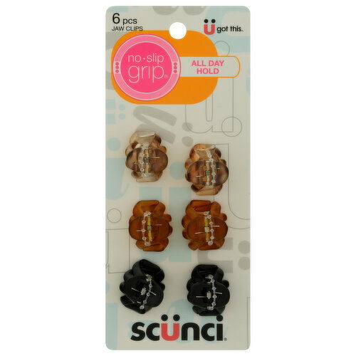 Scunci Jaw Clips, No-Slip Grip