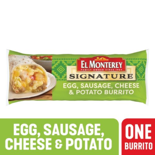 El Monterey Signature Burrito, Egg, Sausage, Cheese & Potato