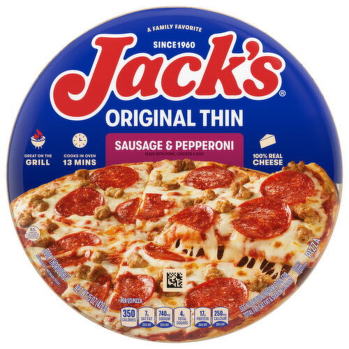 Jack's Pizza, Original Thin, Sausage & Pepperoni