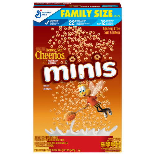 Cheerios Cereal, Honey Nut, Minis, Family Size