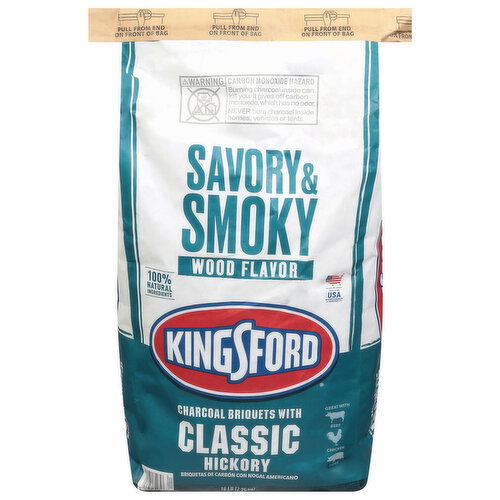 Kingsford Savory & Smoky Wood Flavor Charcoal Briquets with Classic Hickory