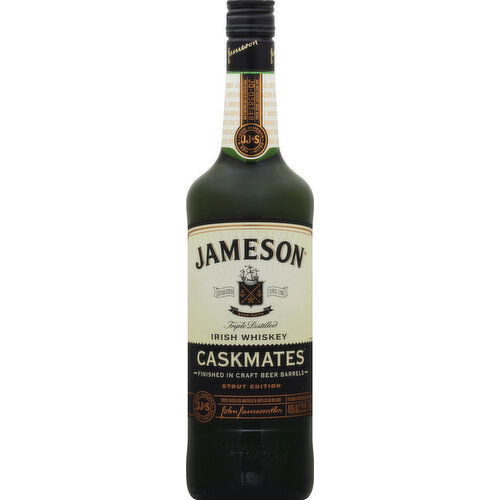 Jameson Caskmates Whiskey, Irish, Triple Distilled, Stout Edition