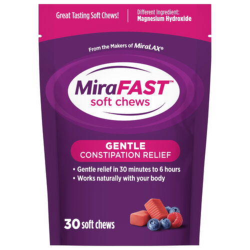 MiraFast Constipation Relief, Gentle, Soft Chews