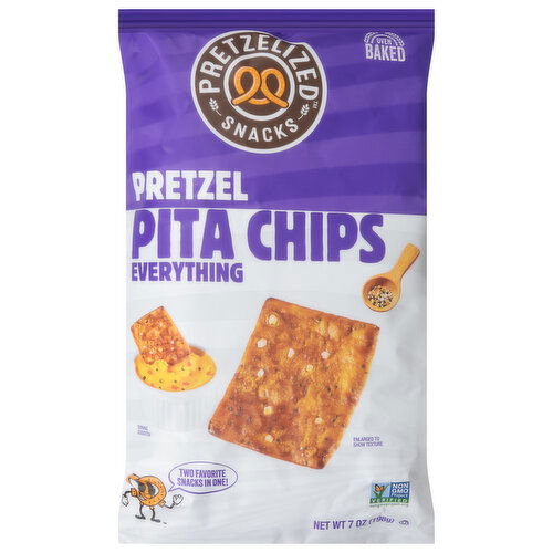 Pretzelized Snacks Pita Chips, Everything, Pretzel