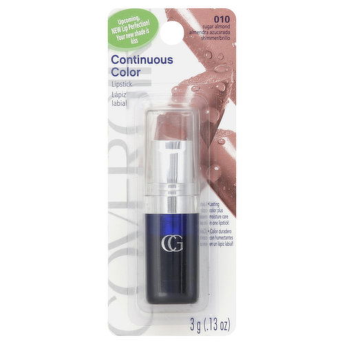 CoverGirl Continuous Color Lipstick, Sugar Almond 010