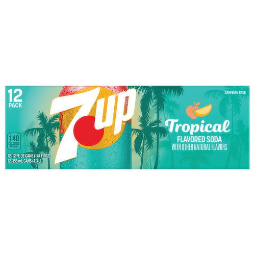 7-UP Soda, Tropical Flavored, 12 Pack