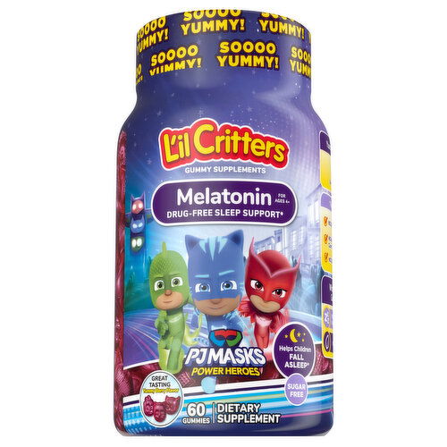 L'il Critters Melatonin, for Ages 4+, Sugar Free, Gummies, Yummy Berry Flavor