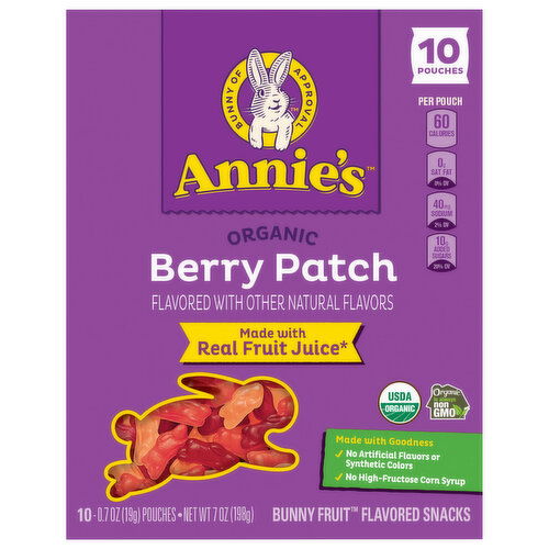 Annie's Fruit Flavored Snacks, Berry Patch, Organic, Bunny