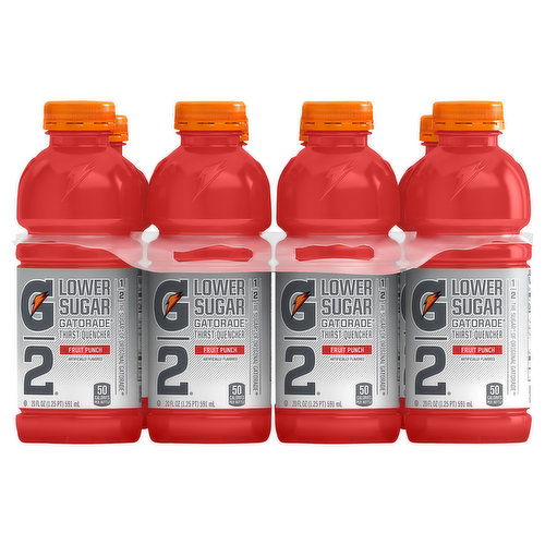 Gatorade G2 Thirst Quencher, Lower Sugar, Fruit Punch, 8-Pack