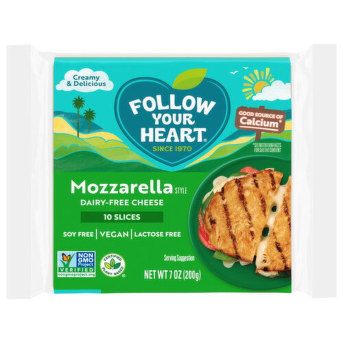 Follow Your Heart Dairy Free Vegan Mozzarella Style Sliced Cheese