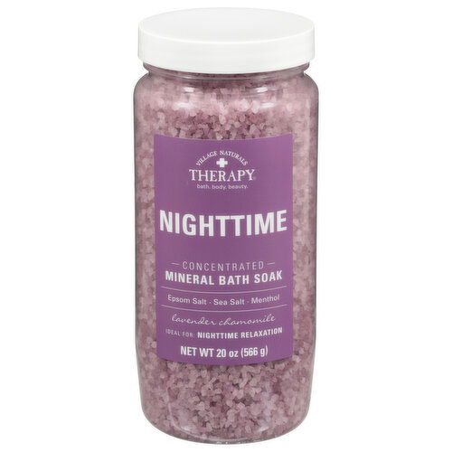 Village Naturals Therapy Mineral Bath Soak, Concentrated, Nighttime, Lavender Chamomile