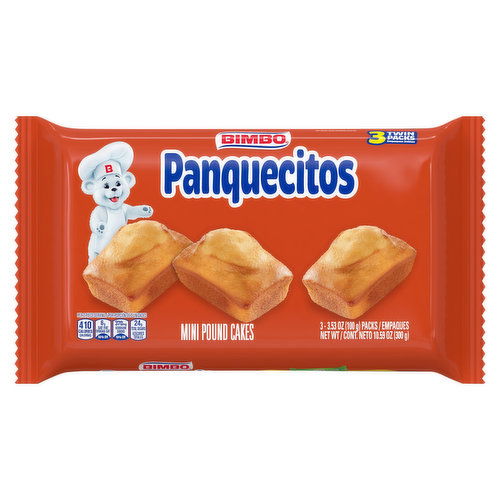 Bimbo Pound Cakes, Mini, Panquecitos, Twin Packs