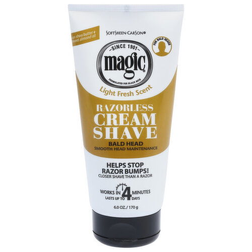 Magic Razorless Cream Shave, Light Fresh Scent