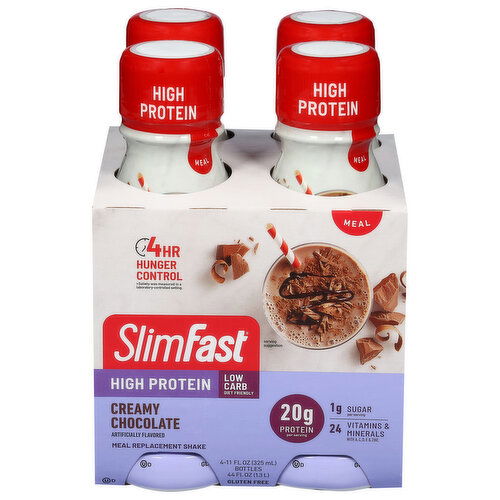 SlimFast Meal Replacement Shake, Creamy Chocolate, High Protein