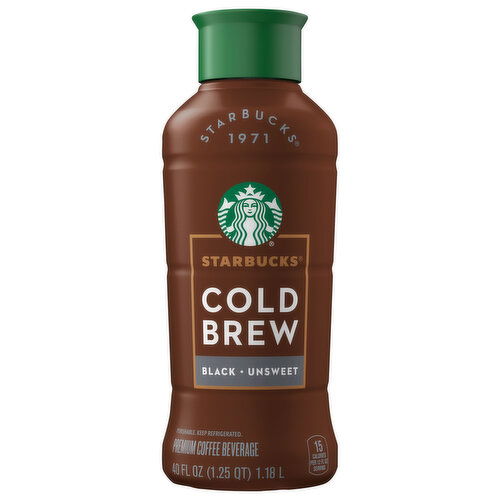 Starbucks Coffee Beverage, Unsweet, Cold Brew, Black, Premium