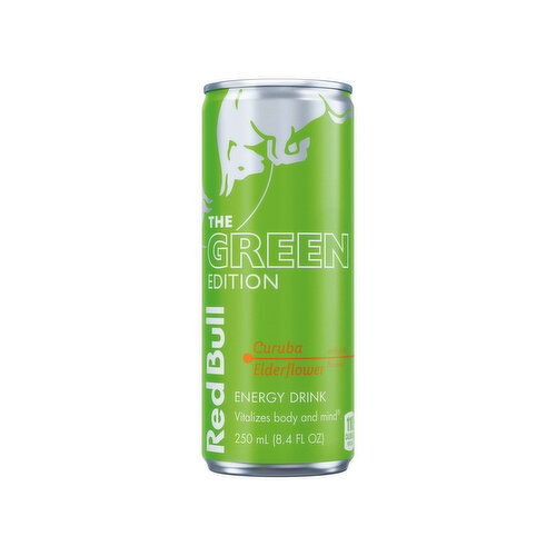 Red Bull Green Edition Energy Drink Curuba Elderflower with 80mg Caffeine Taurine & B Vitamins