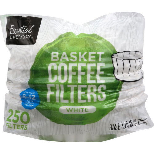 Essential Everyday Coffee Filters, Basket, White