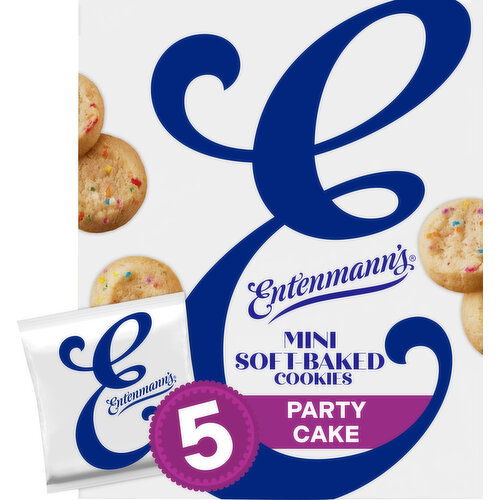 Entenmann's Little Bites Party Cake Cake and Sprinkles Mini Cookies, 5 packs, (6 ct each), 6.88 lbs  Case