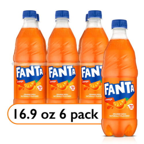 Fanta Orange Soda Fruit Flavored Soft Drink, 16.9 fl oz, 6 Ct