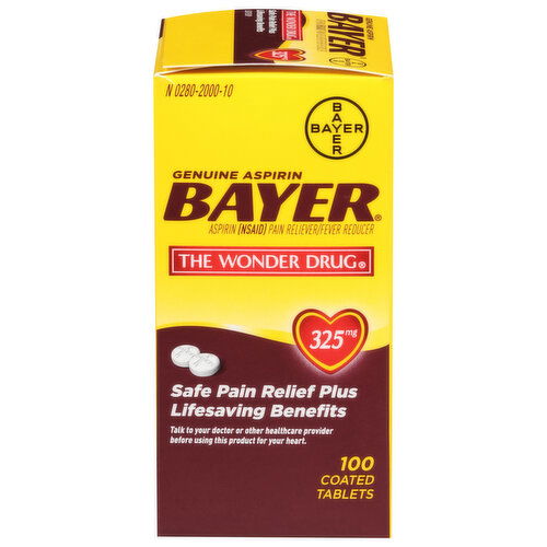 Bayer The Wonder Drug Aspirin, 325 mg, Coated Tablets