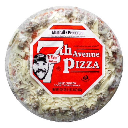 7th Avenue Pizza 12in, Meatball & Pepperoni Pizza