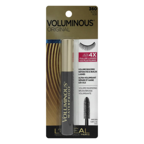 L'Oreal Voluminous Original Mascara, Waterproof, Black Noir 360