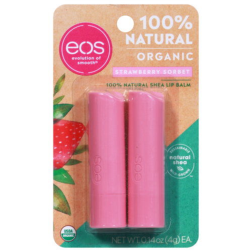 EOS Lip Balm, Organic, Strawberry Sorbet