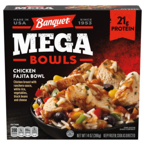 Banquet Mega Bowls Mega Bowls Chicken Fajita Frozen Dinner