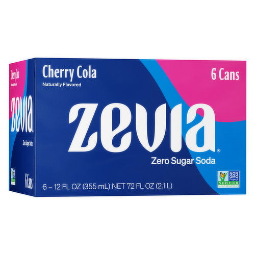 Zevia Soda, Zero Calorie, Cherry Cola