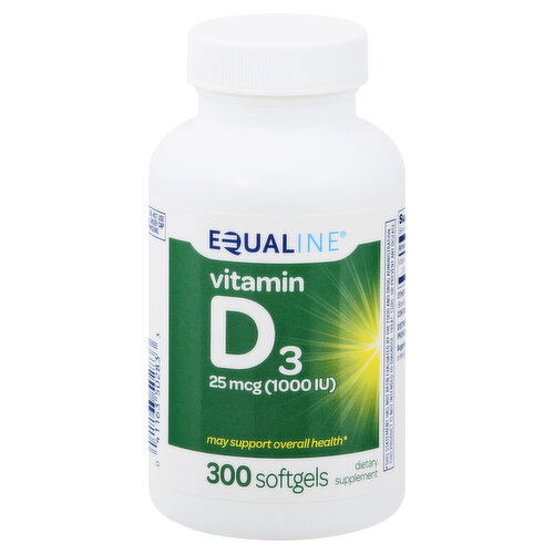 Equaline Vitamin D3, 25 mcg, Softgels