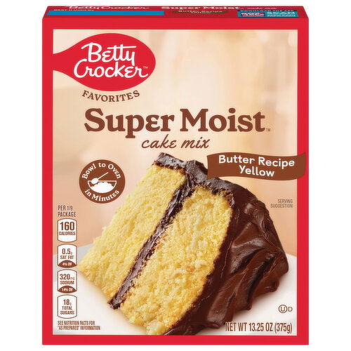 Betty Crocker Super Moist Cake Mix, Butter Recipe, Yellow