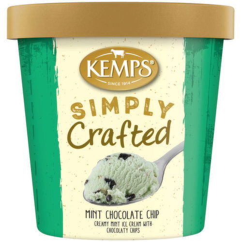 Kemps simply crafted Mint Chocolate Chip Premium Ice Cream