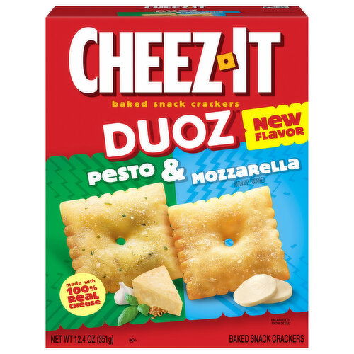 Cheez-It Duoz Baked Snack Crackers, Pesto & Mozzarella