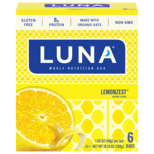 Luna Nutrition Bars, Whole, Lemonzest