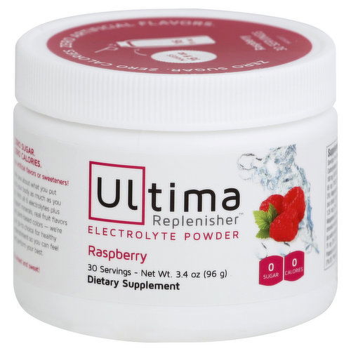 Ultima Replenisher Electrolyte Powder, Raspberry