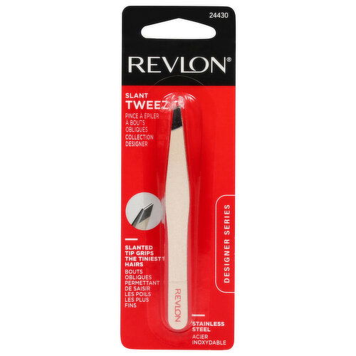 Revlon Tweezer, Slant, Stainless Steel