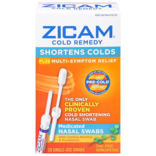 Zicam Cold Remedy, Medicated Nasal Swabs