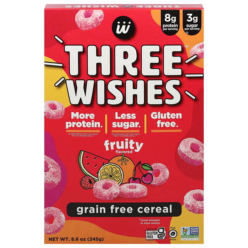 Three Wishes Cereal, Fruity Flavored, Grain Free