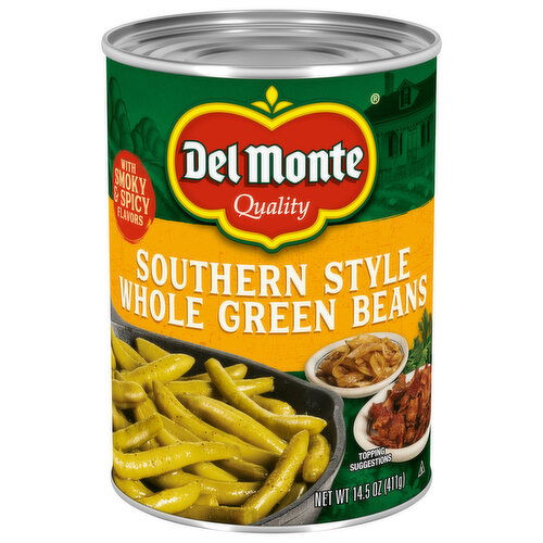 Del Monte Green Beans, with Smoky & Spicy Flavors, Whole, Southern Style