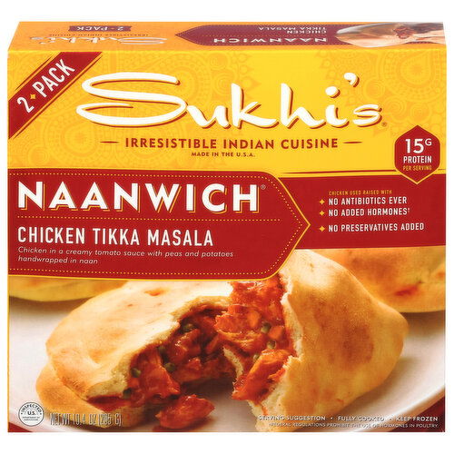 Sukhi's Naanwich, Chicken Tikka Masala, 2 Pack