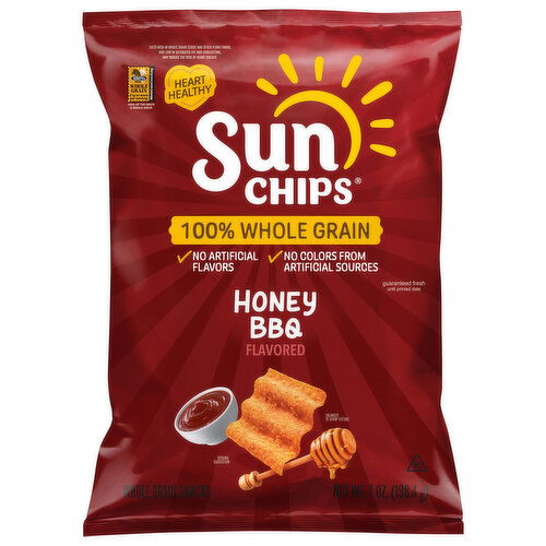 SunChips Whole Grain Snacks, Honey BBQ Flavored