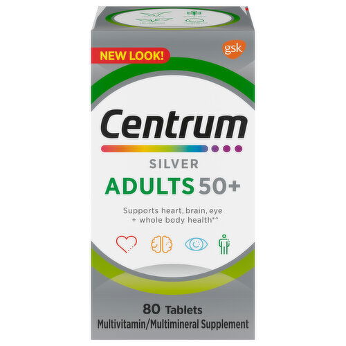 Centrum Silver Multivitamin/Multimineral Supplement, Adults 50+, Tablets