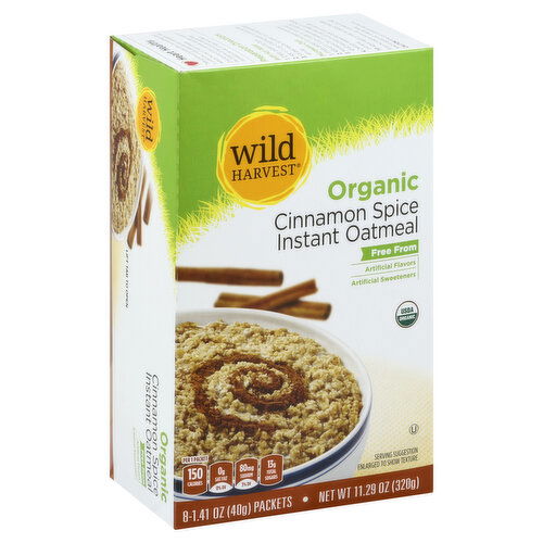 Wild Harvest Instant Oatmeal, Organic, Cinnamon Spice