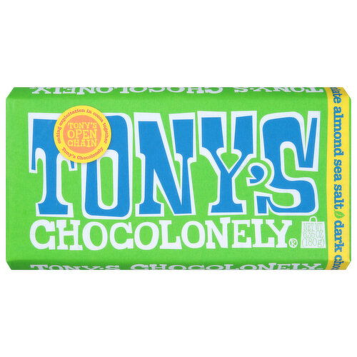 Tony's Chocolonely Dark Chocolate, Almond Sea Salt